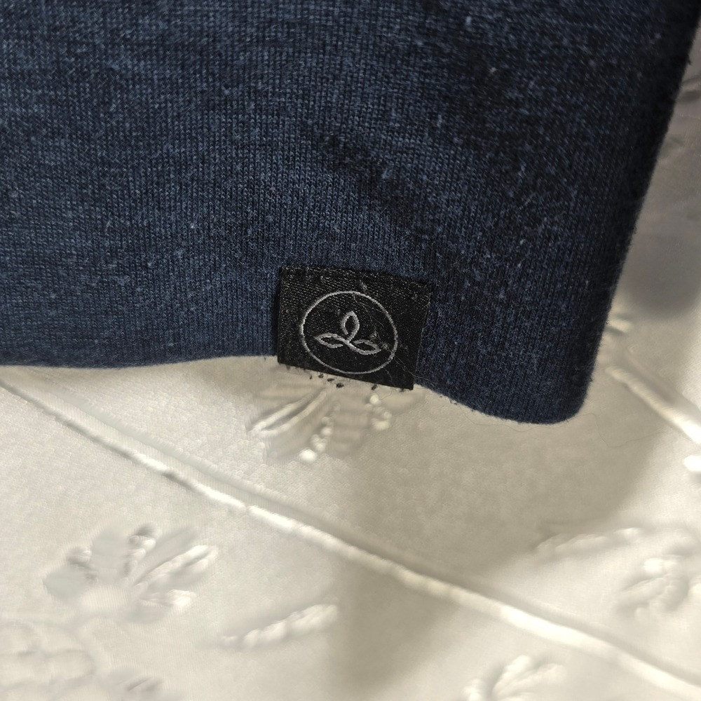 Prana Woman Navy Blue Heathered Pullover Hoodie Kangaroo Pocket Medium Outdoor - Picture 7 of 9